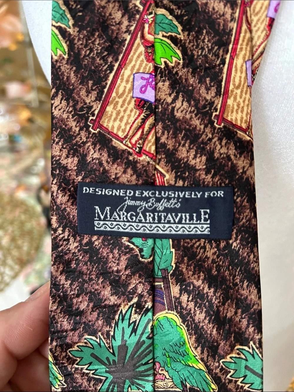 Jimmy buffett’s Tropical Print Men's Tie/ 100% silk